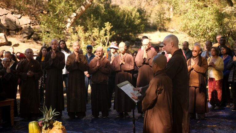 Monastics chanting